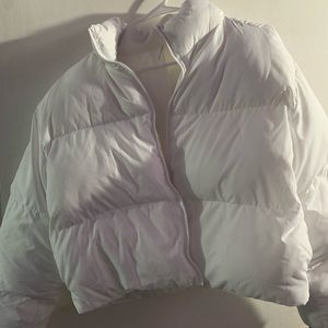 White Cropped Puffer Jacket Fabletics